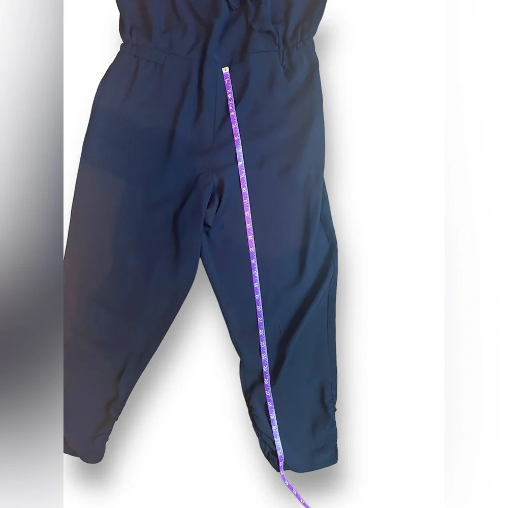 Parker Addison Black Spaghetti Strap Cropped‎ Jumpsuit Romper Women's Size 12 - Picture 12 of 15